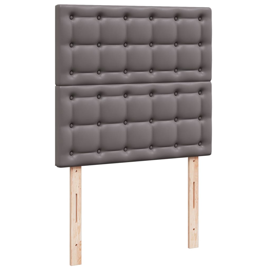 Krevet s oprugama i madracem sivi 80 x 200 cm od umjetne kože