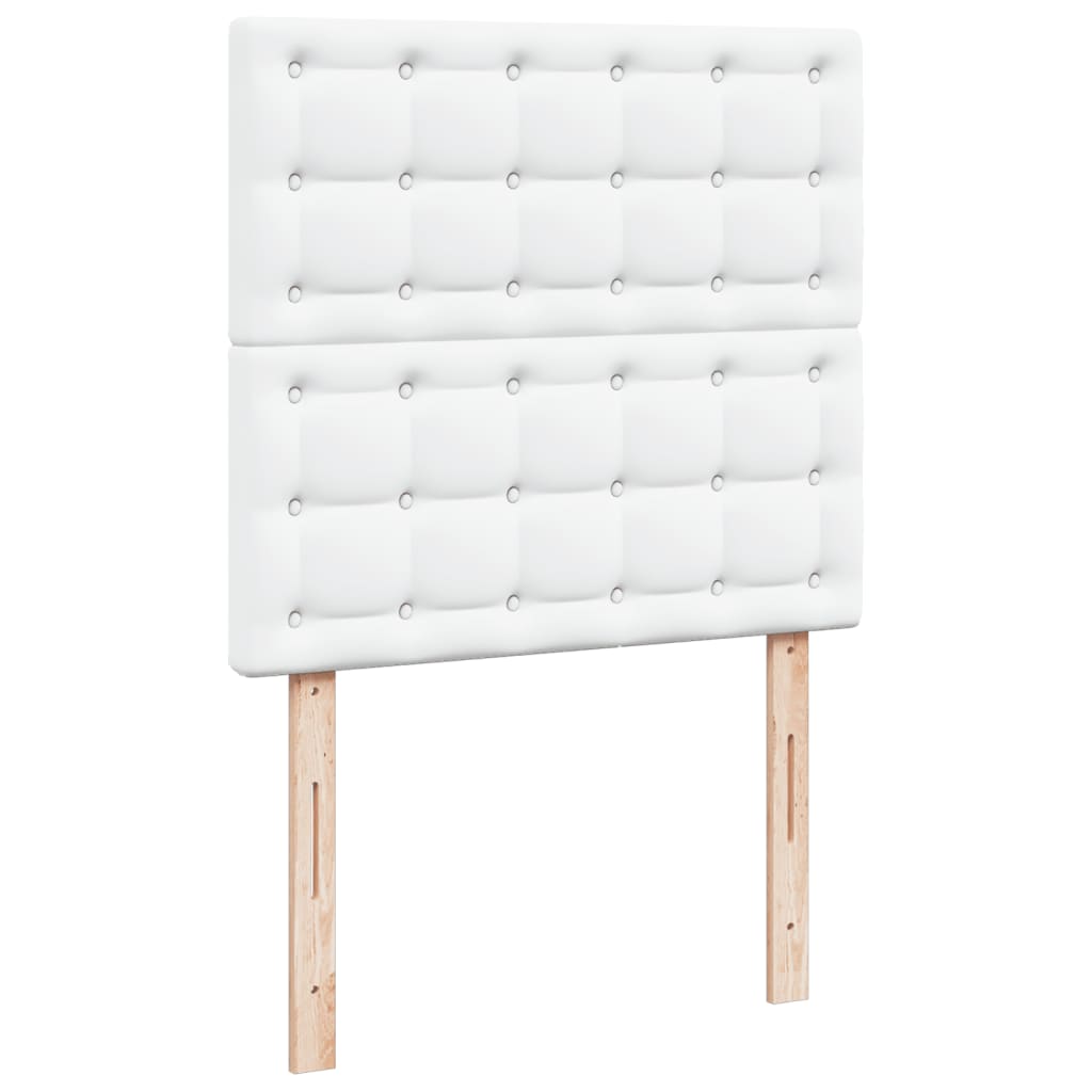 Krevet s oprugama i madracem bijeli 100x200 cm od umjetne kože