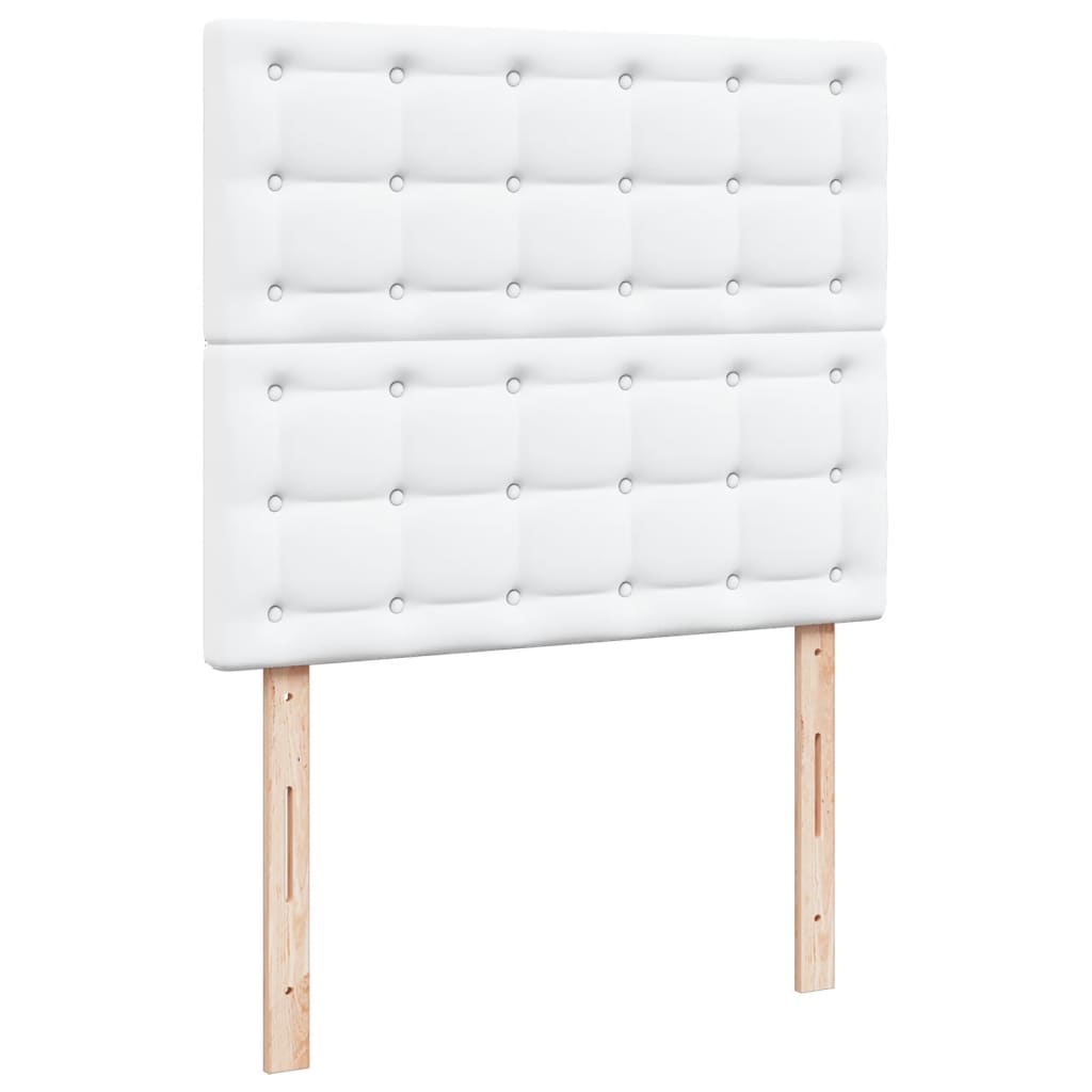 Krevet box spring s madracem bijeli 120x190 cm od umjetne kože
