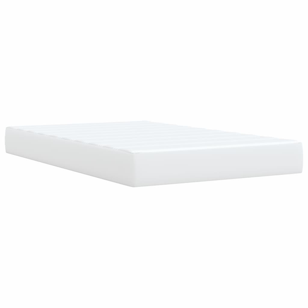 Krevet box spring s madracem bijeli 120x190 cm od umjetne kože