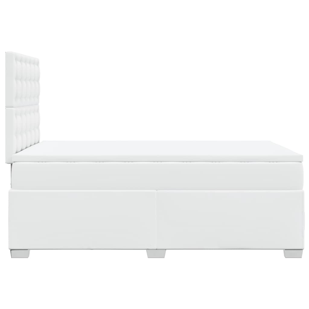 Krevet box spring s madracem bijeli 120x190 cm od umjetne kože