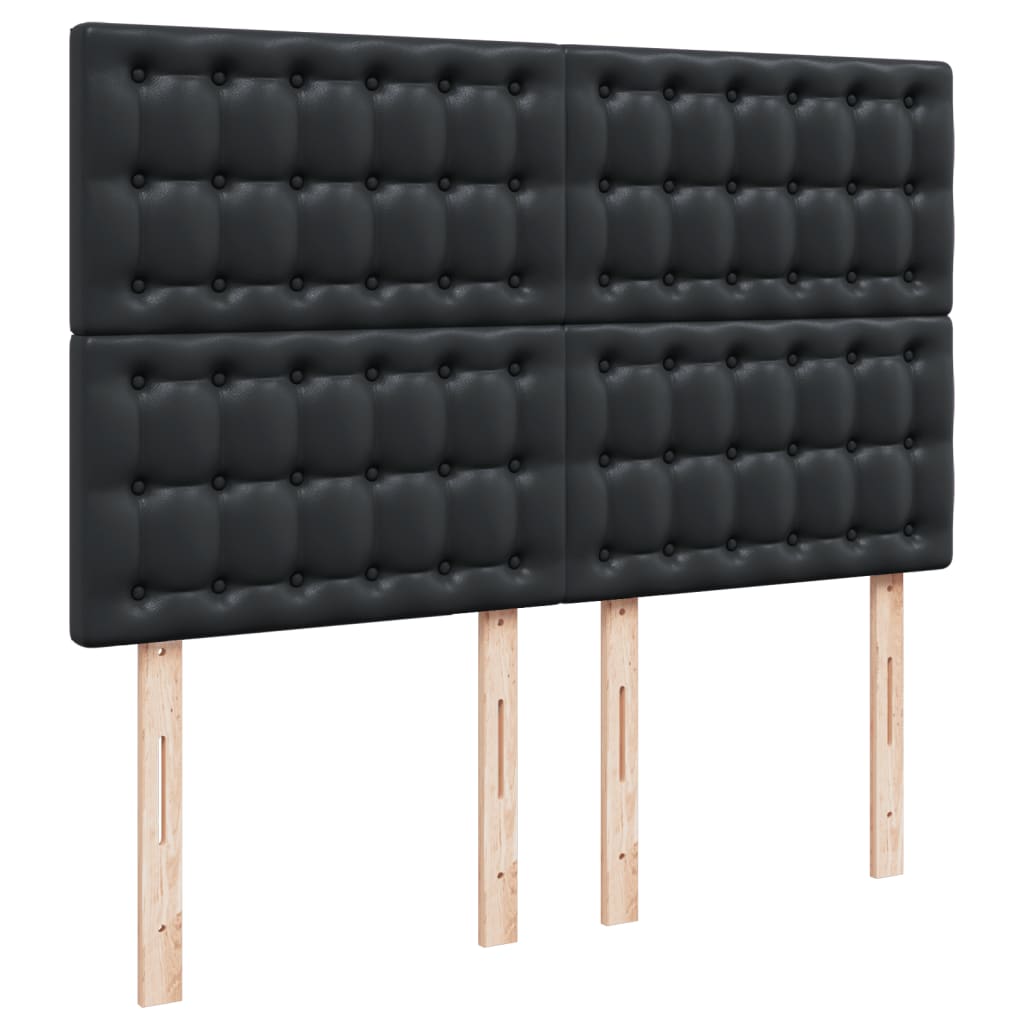 Krevet s oprugama i madracem crni 160 x 200 cm od umjetne kože