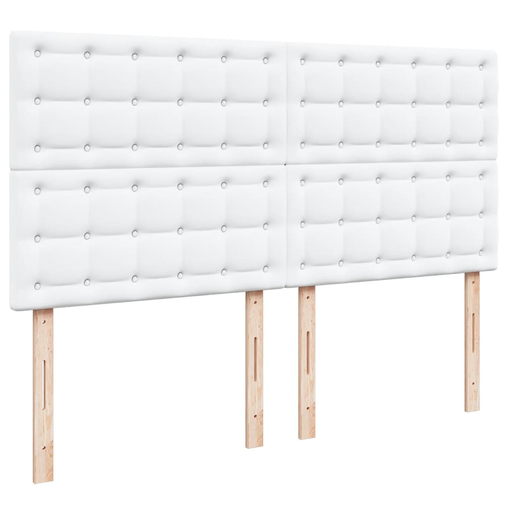 Krevet s oprugama i madracem bijeli 200x200 cm umjetna koža
