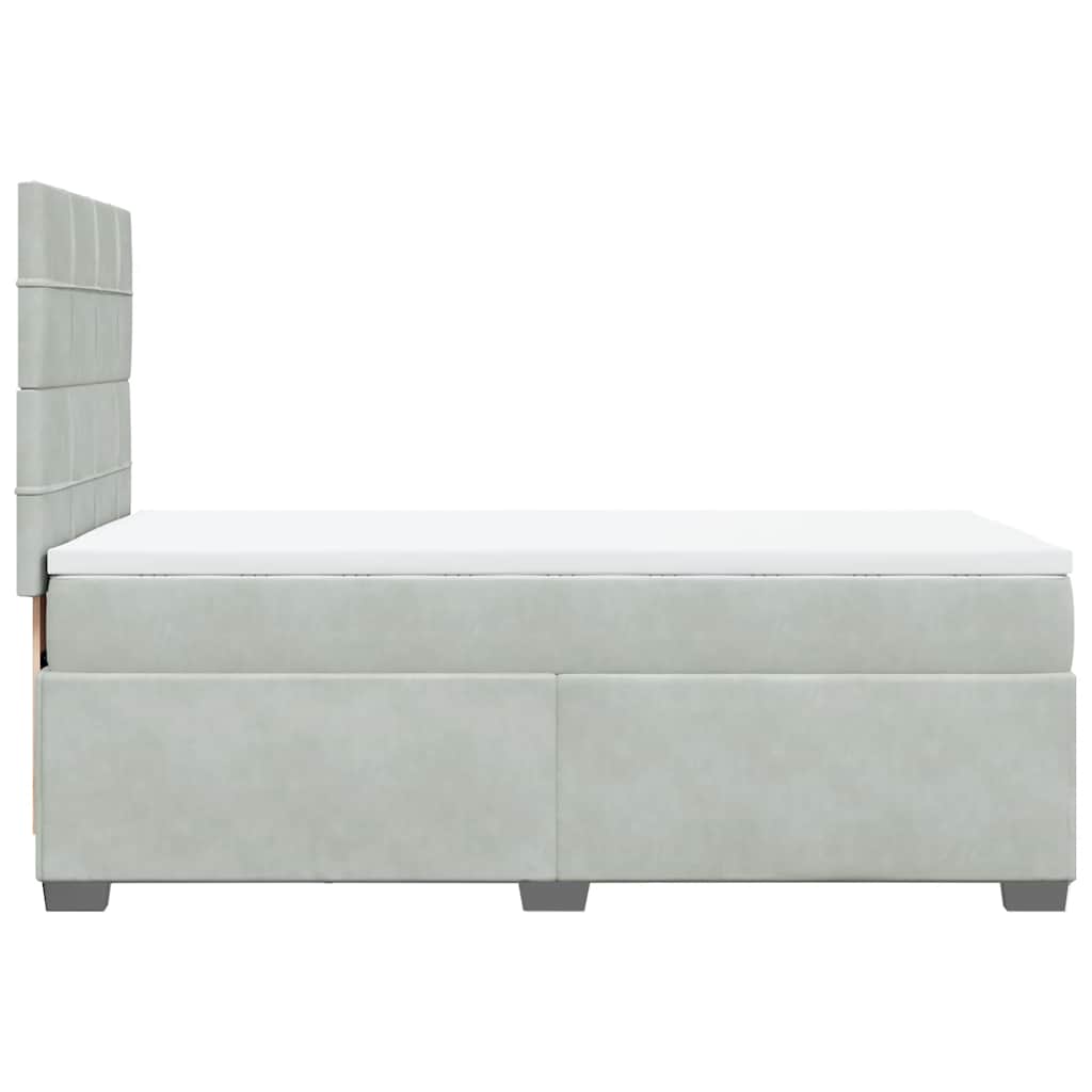 Box spring krevet s madracem svjetlosivi 80 x 200 cm baršunasti