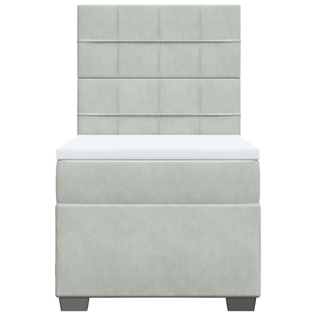 Box spring krevet s madracem svjetlosivi 80 x 200 cm baršunasti