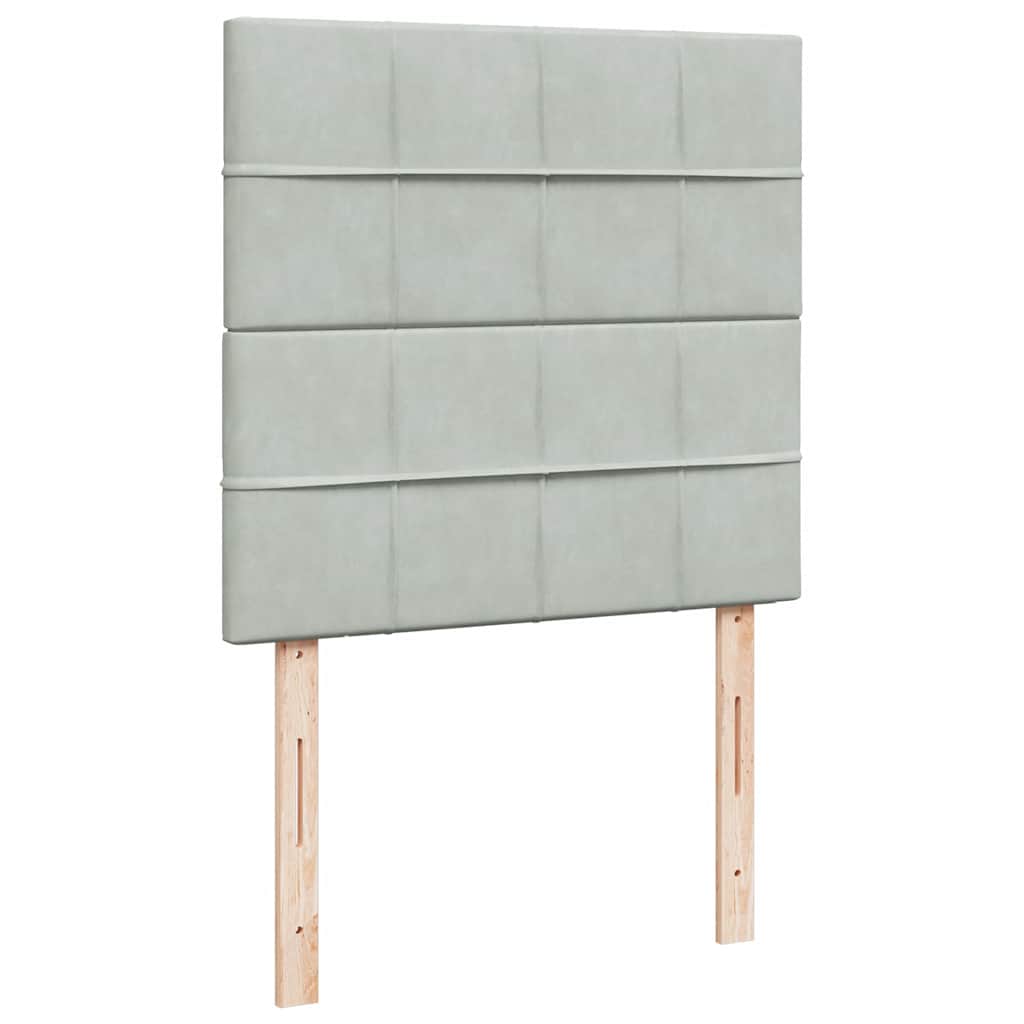 Box spring krevet s madracem svjetlosivi 80 x 200 cm baršunasti