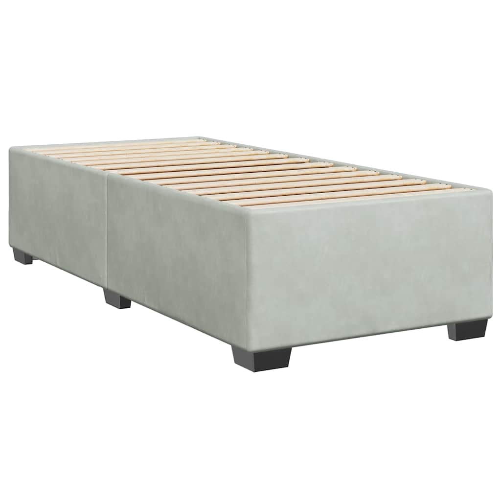 Box spring krevet s madracem svjetlosivi 80 x 200 cm baršunasti