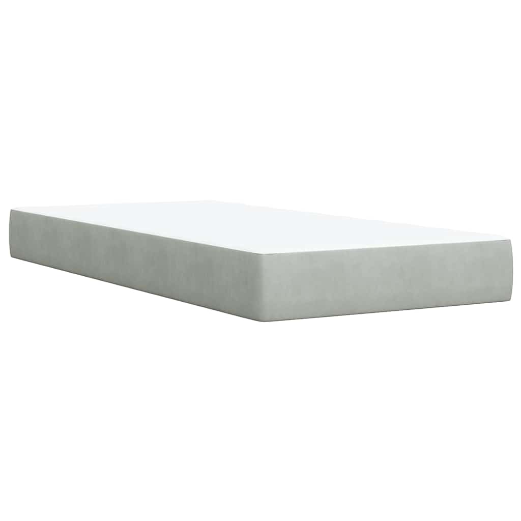Box spring krevet s madracem svjetlosivi 80 x 200 cm baršunasti
