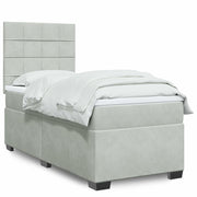 Box spring krevet s madracem svjetlosivi 80 x 200 cm baršunasti