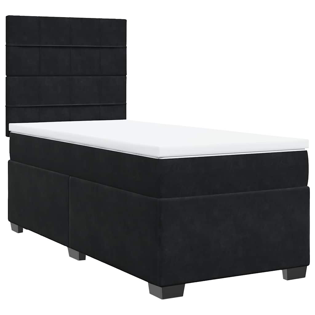 Box spring krevet s madracem crni 80 x 200 cm baršunasti