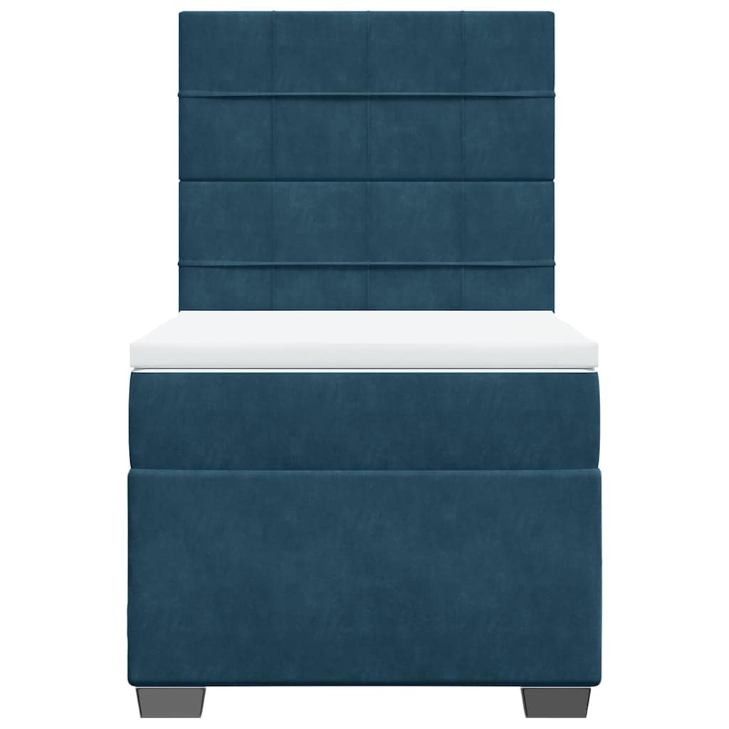 Box spring krevet s madracem plavi 80 x 200 cm baršunasti