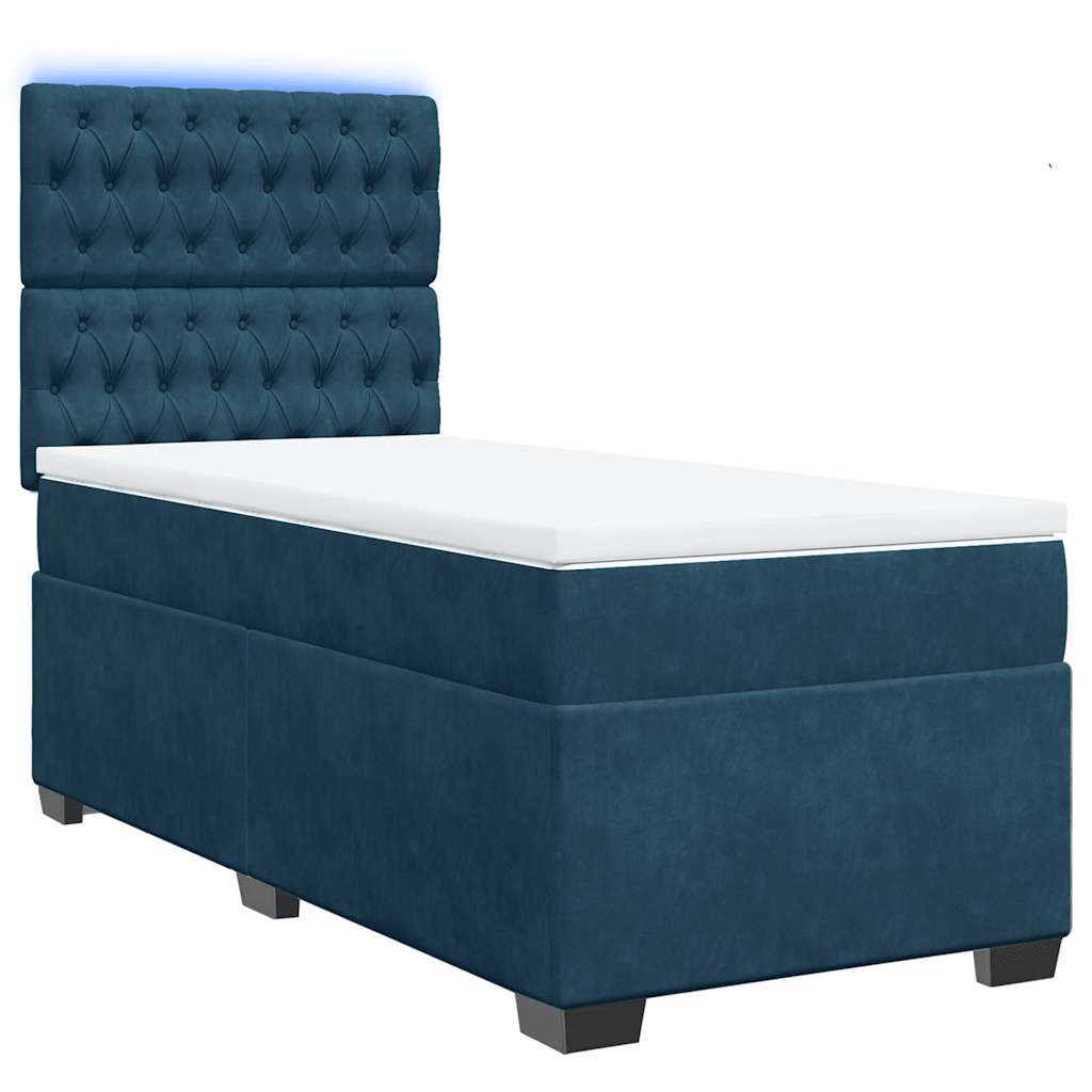 Box spring krevet s madracem plavi 80 x 200 cm baršunasti