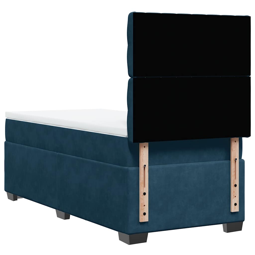 Box spring krevet s madracem plavi 80 x 200 cm baršunasti