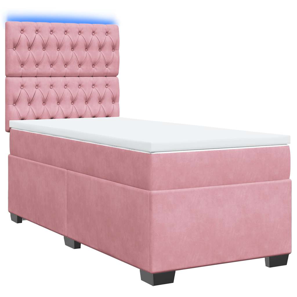 Box spring krevet s madracem ružičasti 80 x 200 cm baršunasti