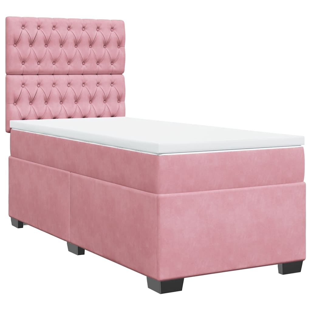Box spring krevet s madracem ružičasti 80 x 200 cm baršunasti