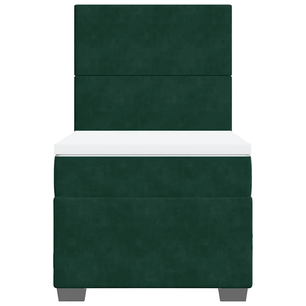 Box spring krevet s madracem tamnozeleni 90x190 cm baršunasti