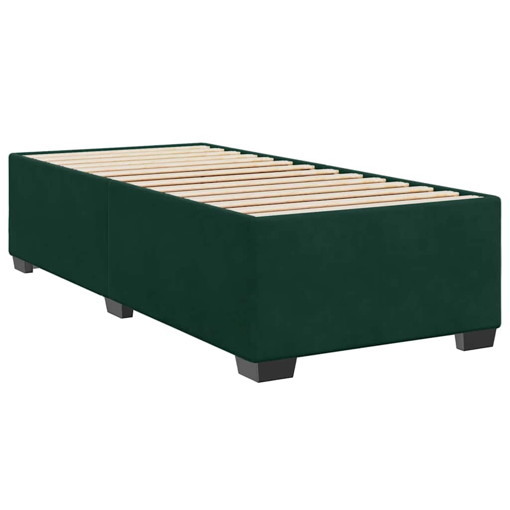 Box spring krevet s madracem tamnozeleni 90x190 cm baršunasti