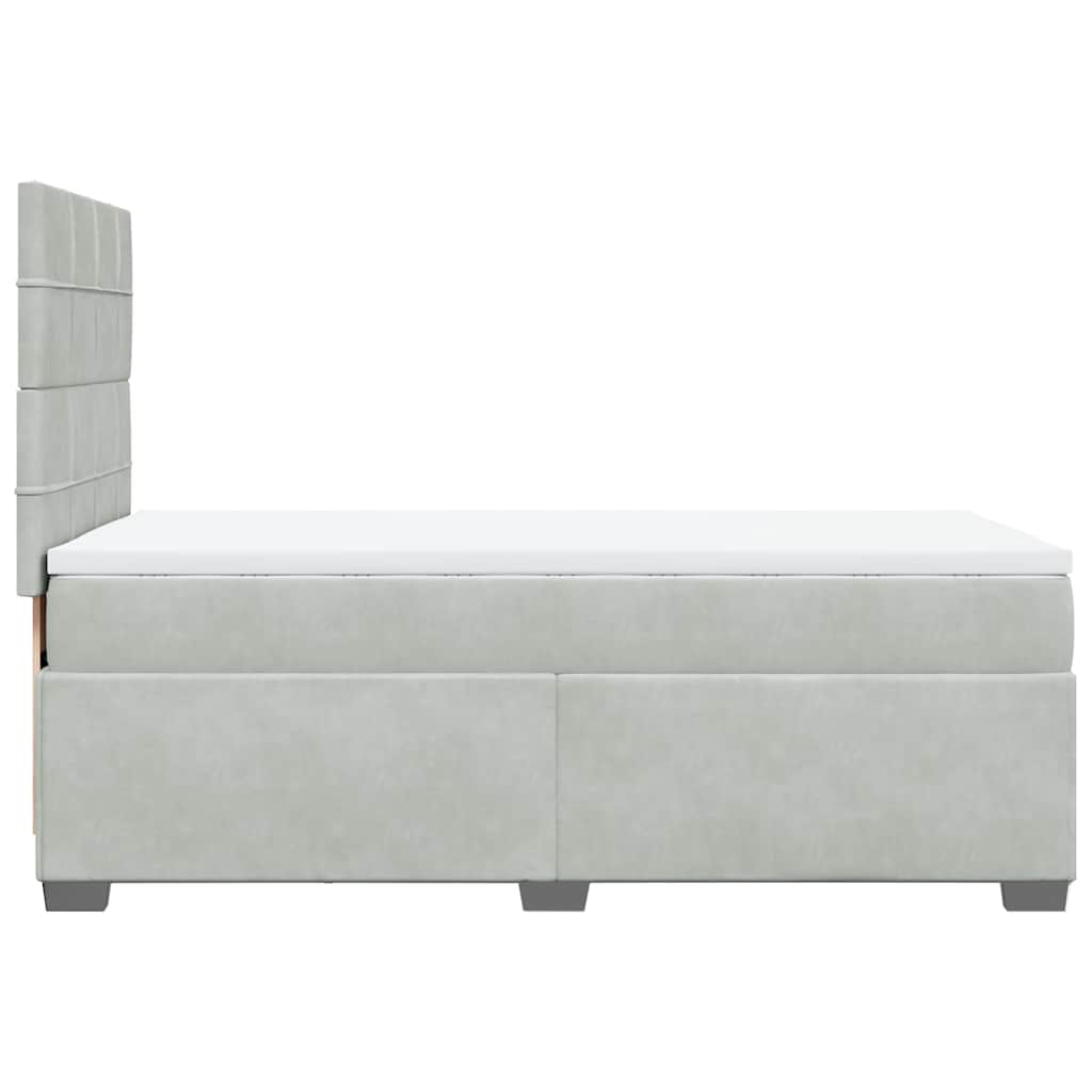 Box spring krevet s madracem svjetlosivi 90x190 cm baršunasti