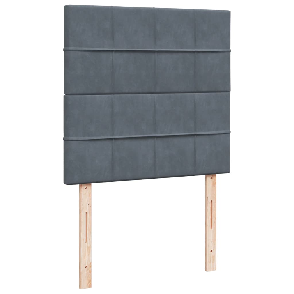 Box spring krevet s madracem tamnosivi 90x190 cm baršunasti