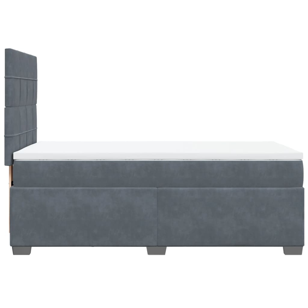 Box spring krevet s madracem tamnosivi 90x190 cm baršunasti
