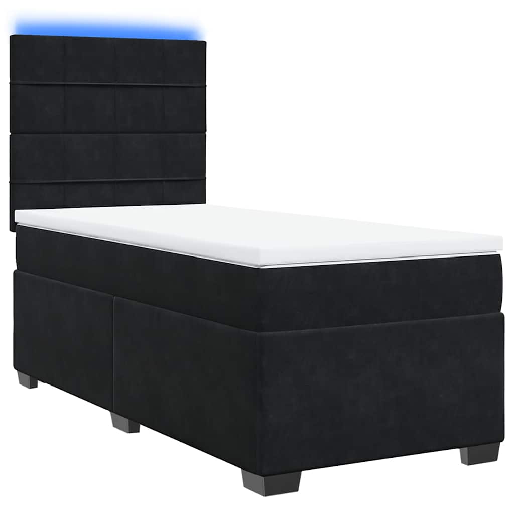 Box spring krevet s madracem crni 90x190 cm baršunasti