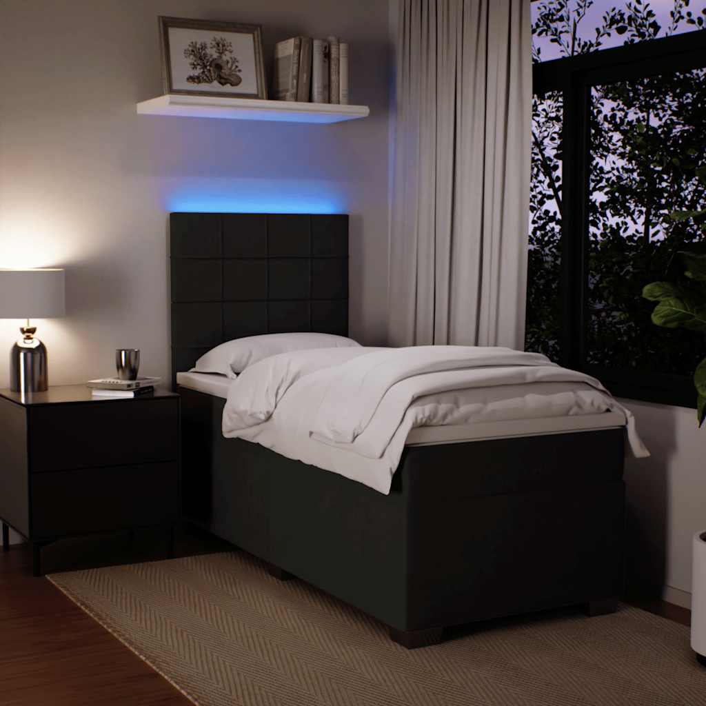 Box spring krevet s madracem crni 90x190 cm baršunasti