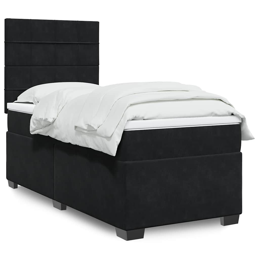 Box spring krevet s madracem crni 90x190 cm baršunasti