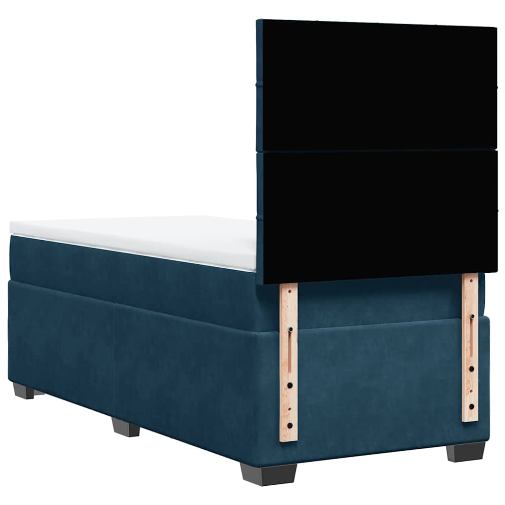Box spring krevet s madracem plavi 90x190 cm baršunasti