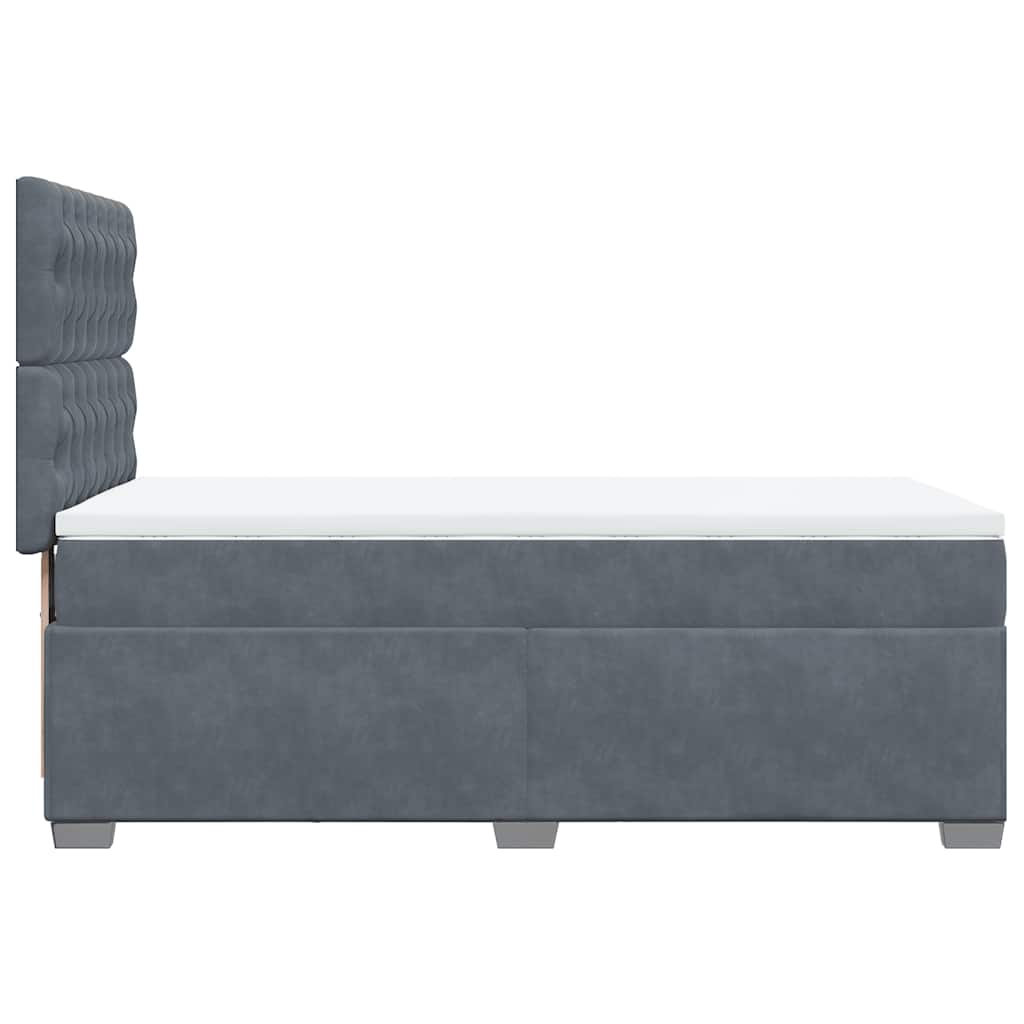 Box spring krevet s madracem tamnosivi 90x190 cm baršunasti
