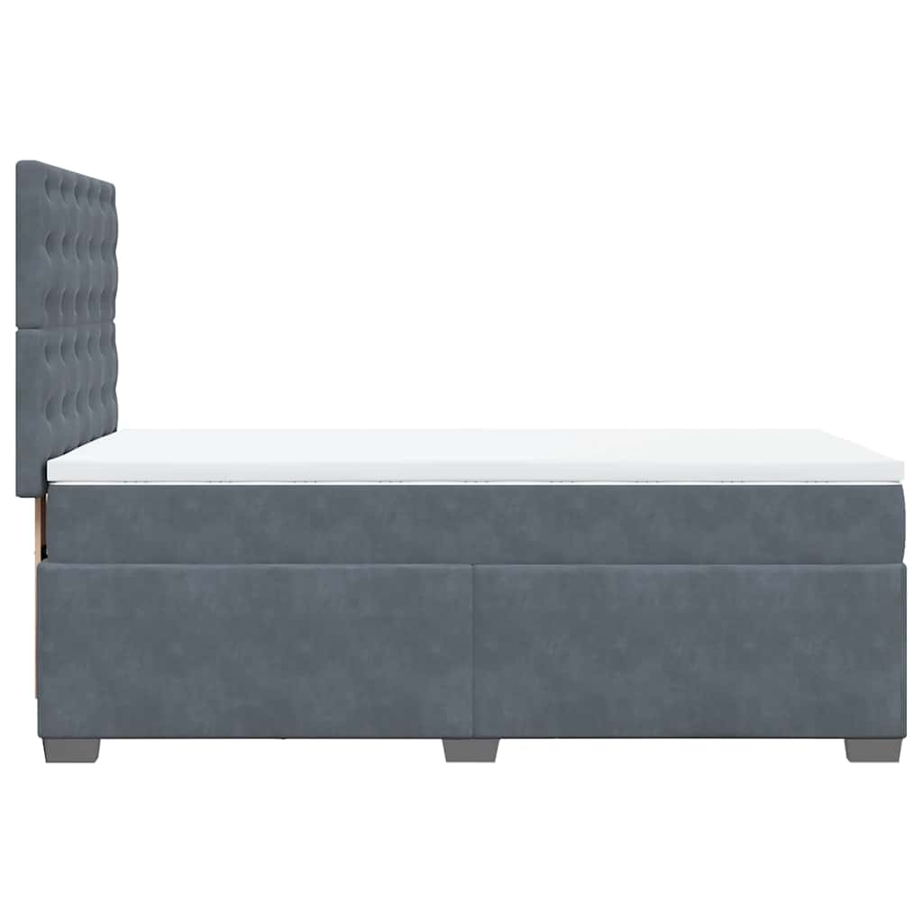 Box spring krevet s madracem tamnosivi 90x190 cm baršunasti