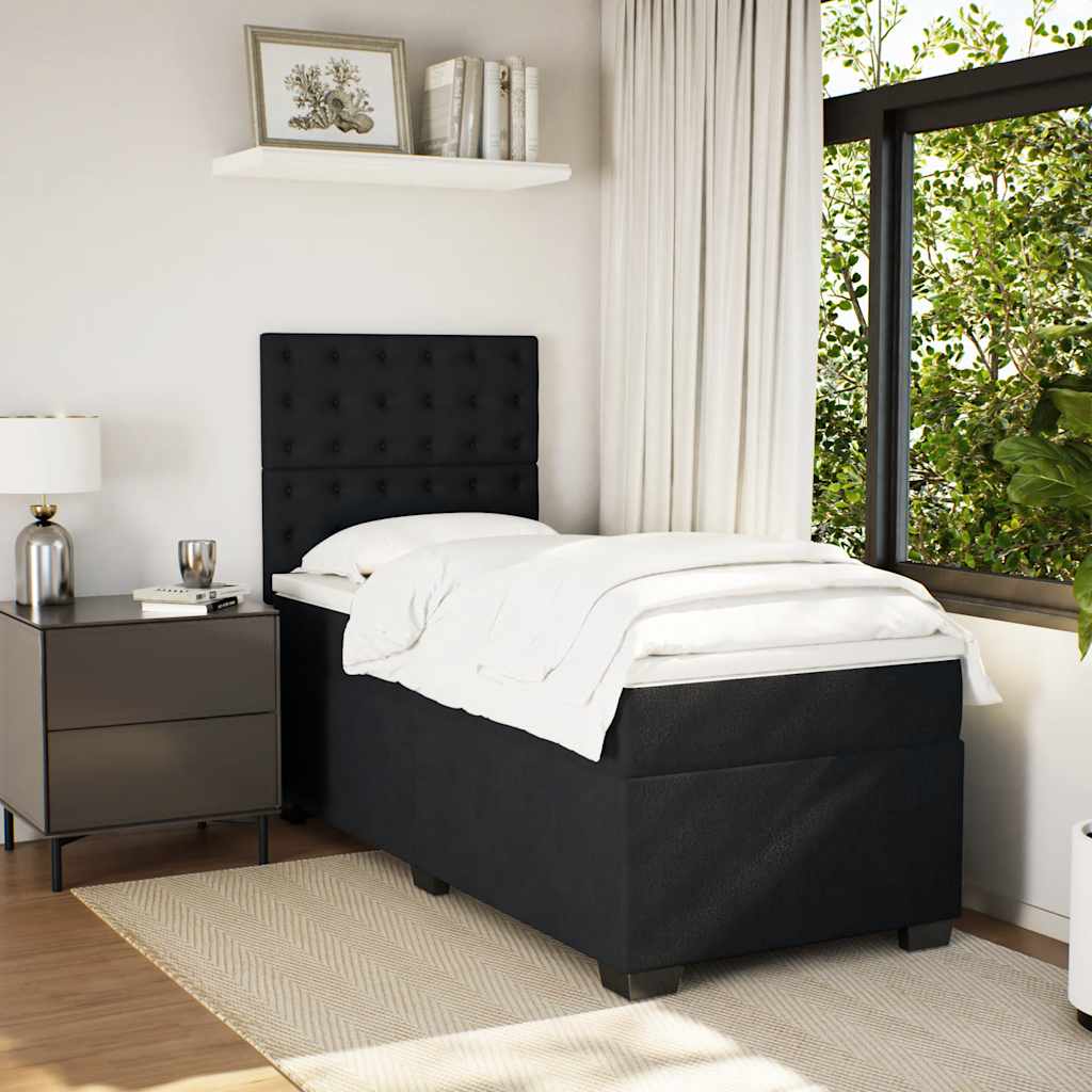 Box spring krevet s madracem crni 90x190 cm baršunasti