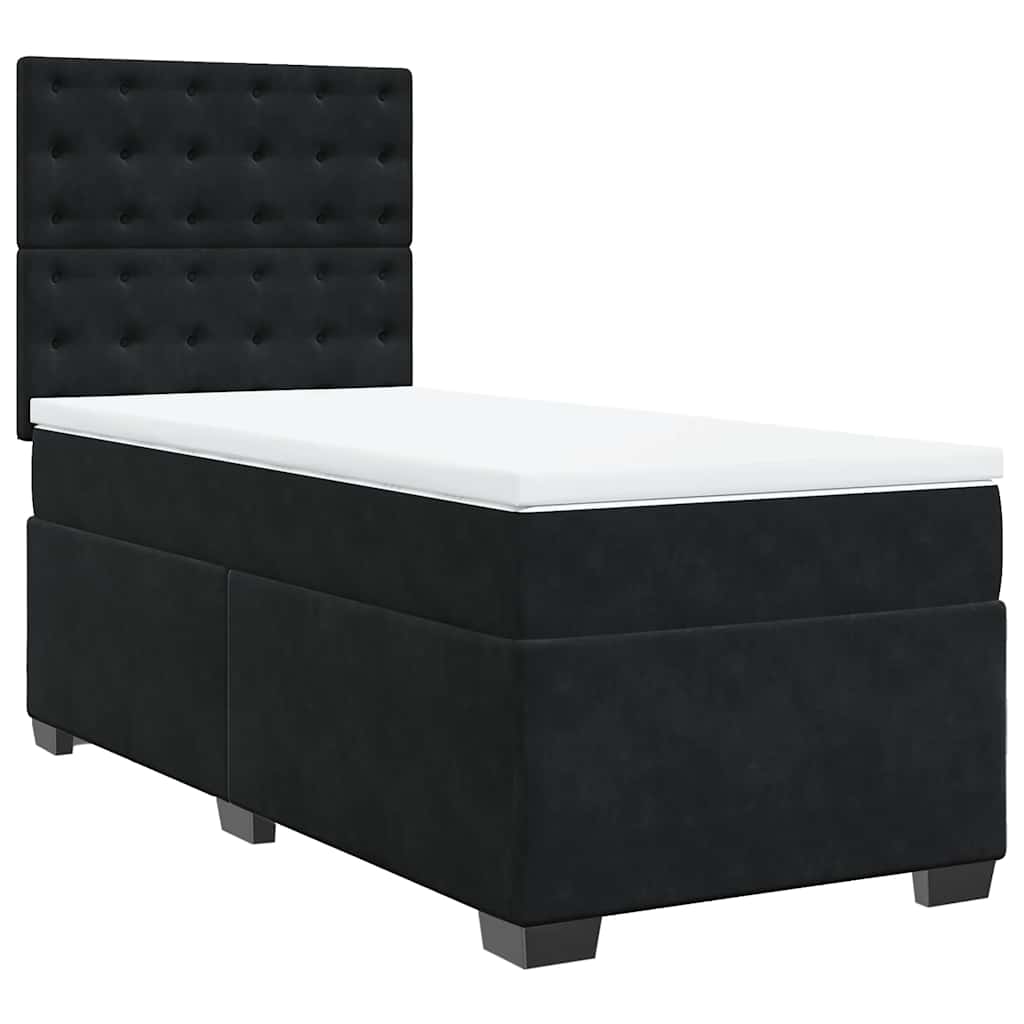 Box spring krevet s madracem crni 90x190 cm baršunasti