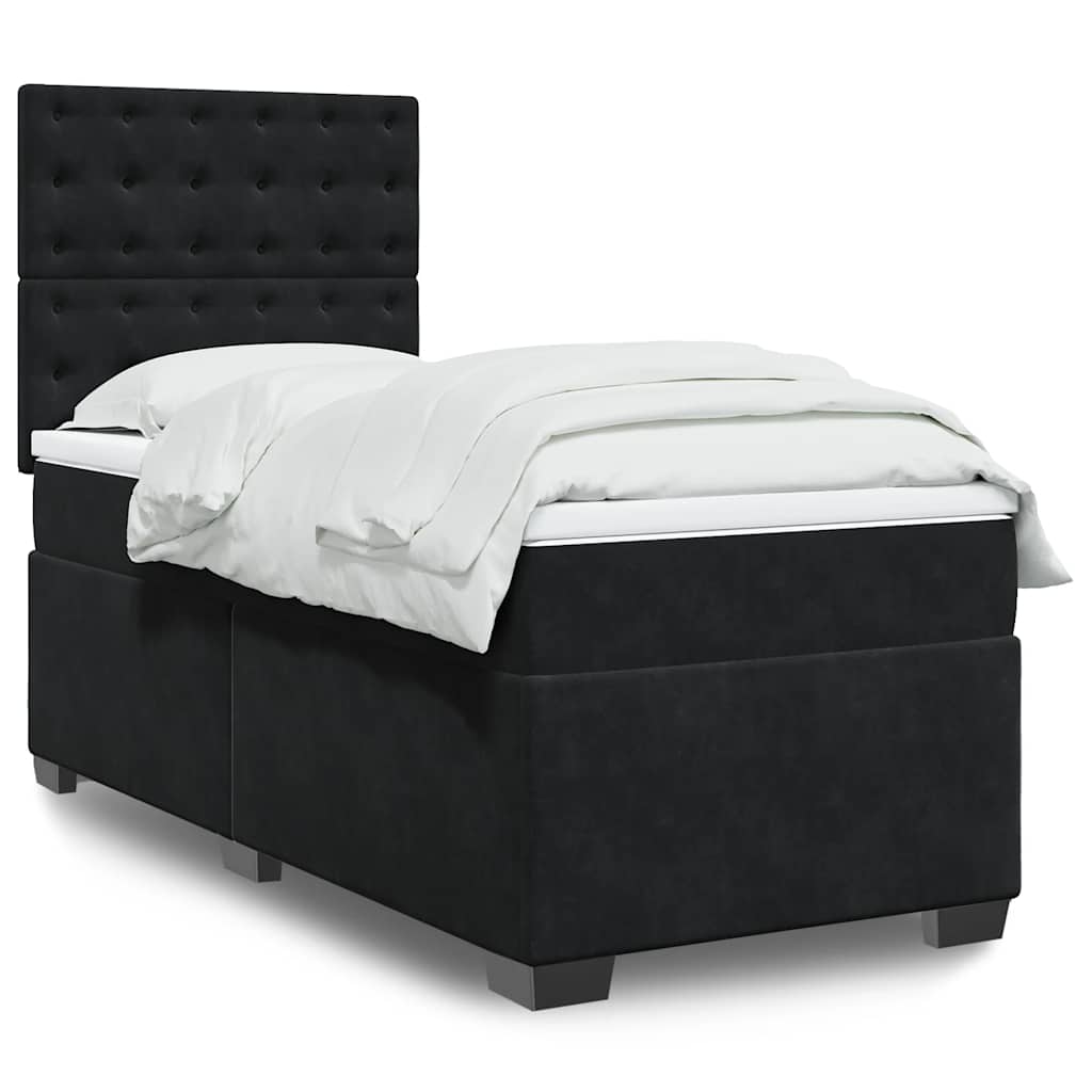 Box spring krevet s madracem crni 90x190 cm baršunasti