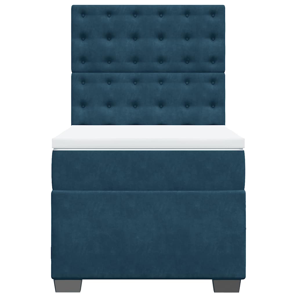 Box spring krevet s madracem plavi 90x190 cm baršunasti