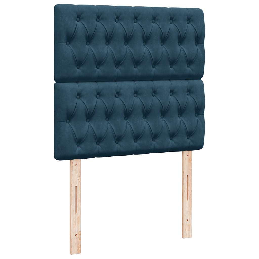 Box spring krevet s madracem plavi 90x200 cm baršunasti