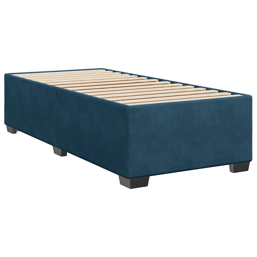 Box spring krevet s madracem plavi 90x200 cm baršunasti