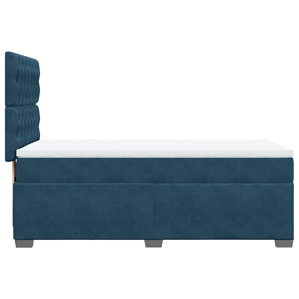 Box spring krevet s madracem plavi 90x200 cm baršunasti