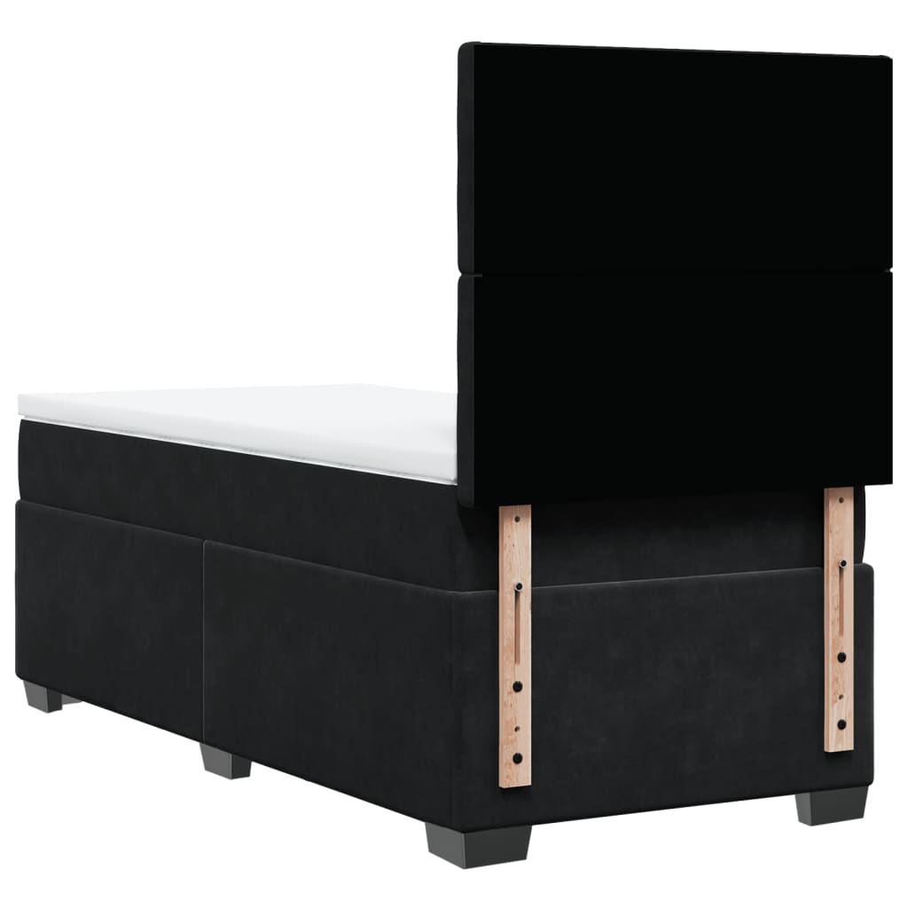 Box spring krevet s madracem crni 90x200 cm baršunasti