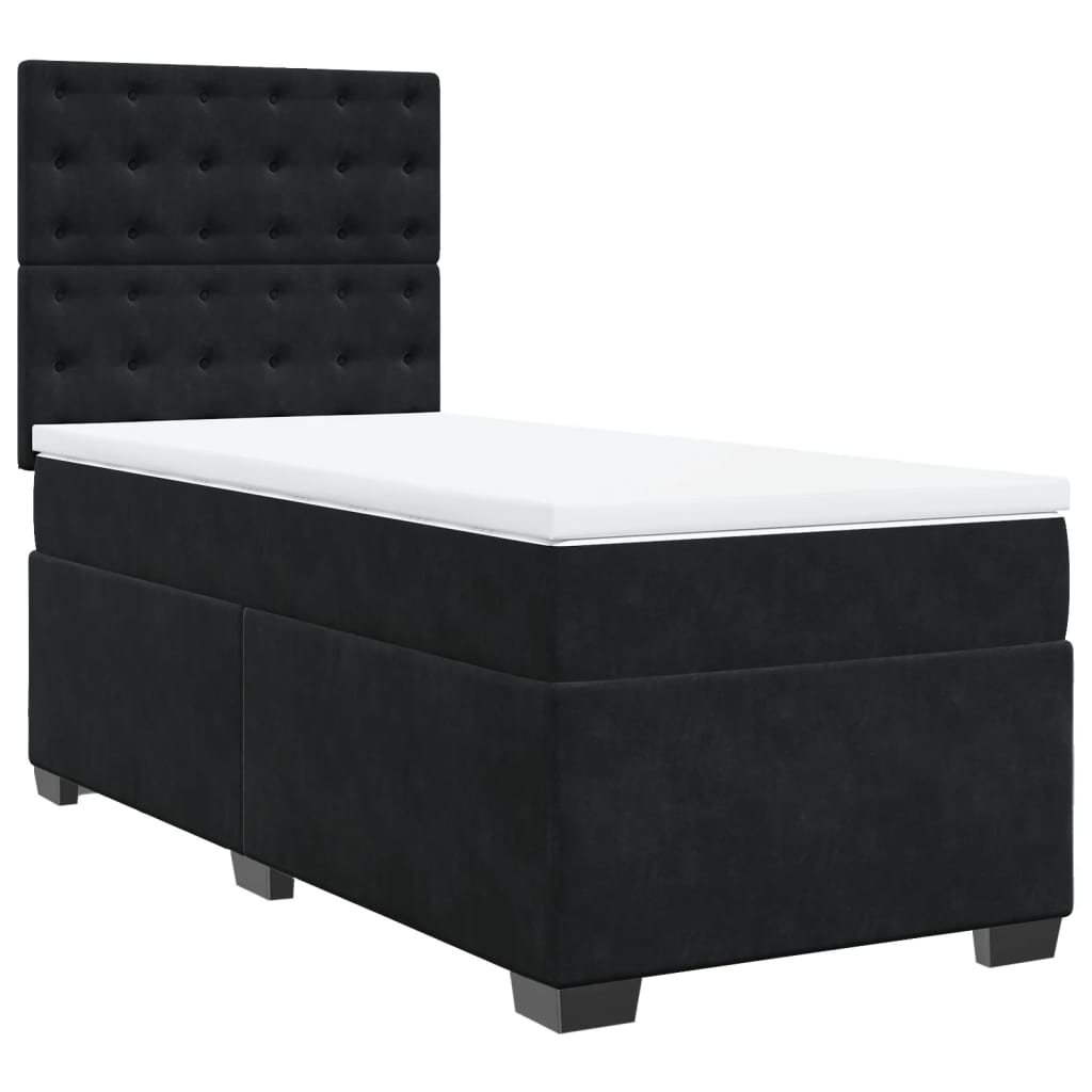 Box spring krevet s madracem crni 90x200 cm baršunasti
