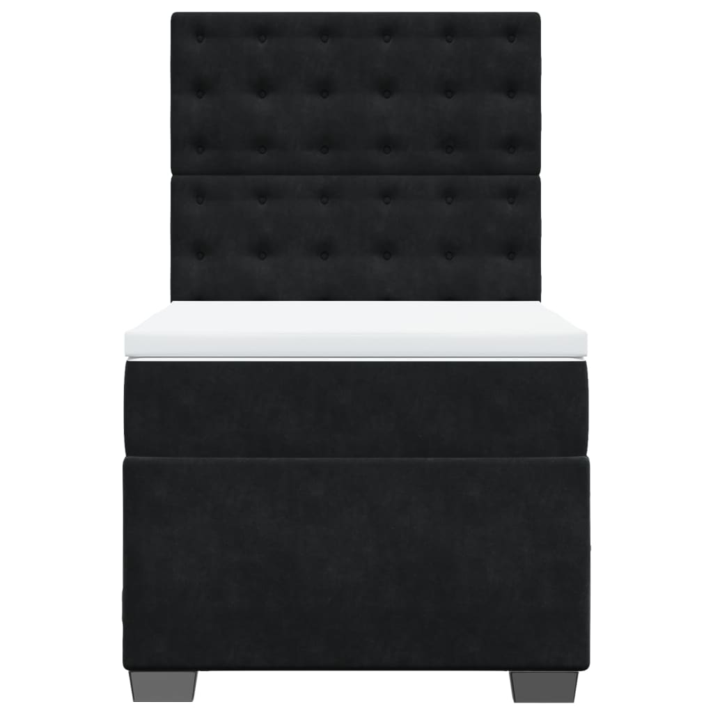 Box spring krevet s madracem crni 90x200 cm baršunasti
