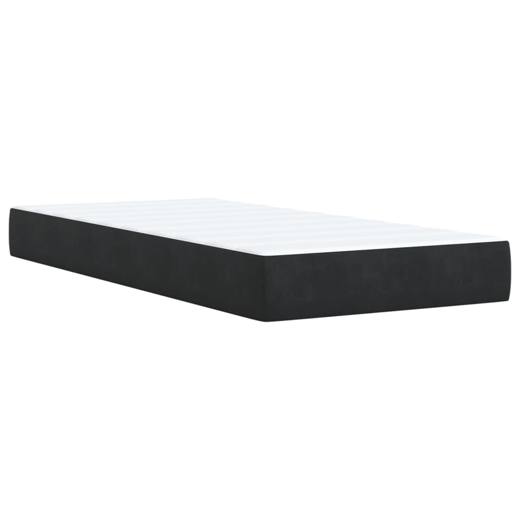 Box spring krevet s madracem crni 90x200 cm baršunasti