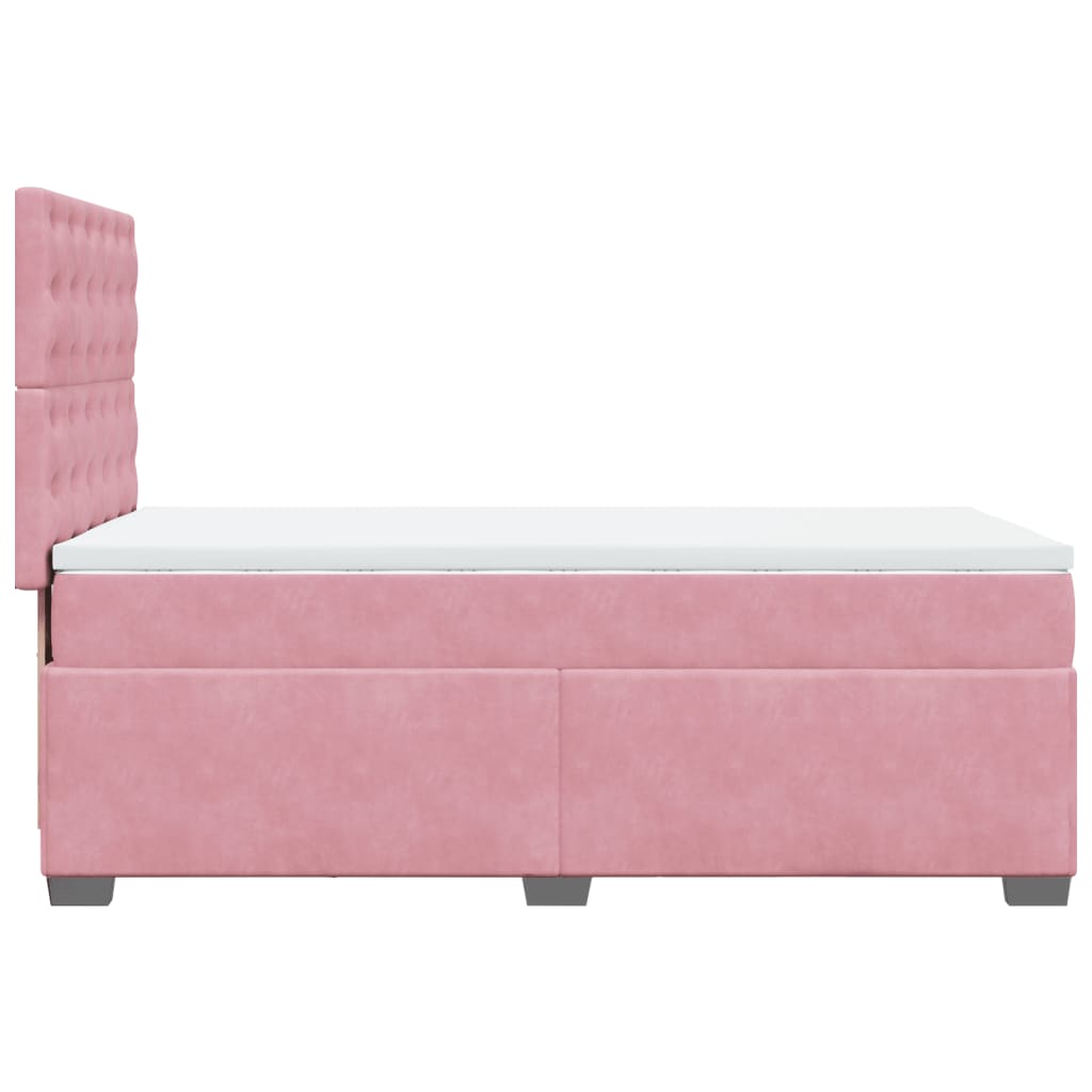 Box spring krevet s madracem ružičasti 90x200 cm baršunasti
