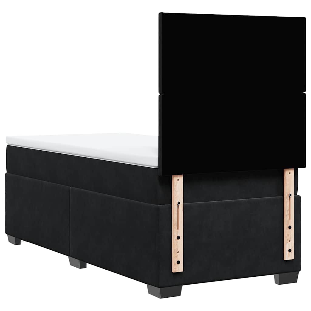 Box spring krevet s madracem crni 100x200 cm baršunasti