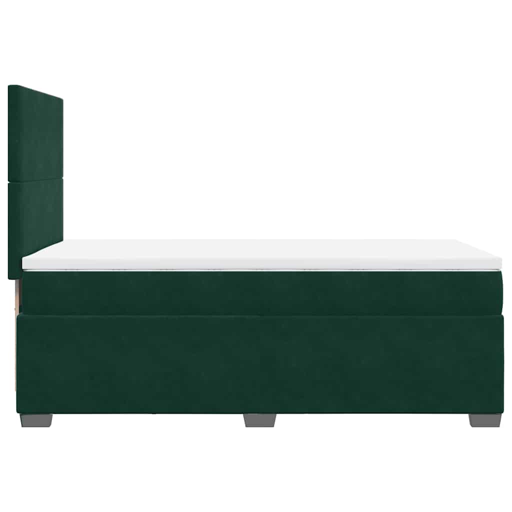 Box spring krevet s madracem tamnozeleni 100x200 cm baršunasti
