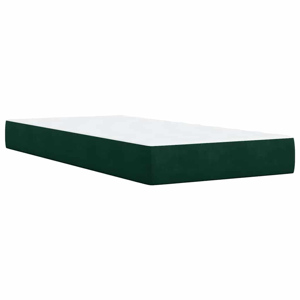 Box spring krevet s madracem tamnozeleni 100x200 cm baršunasti