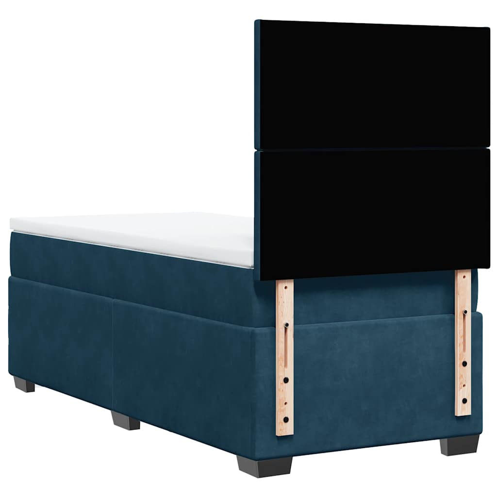 Box spring krevet s madracem plavi 100x200 cm baršunasti