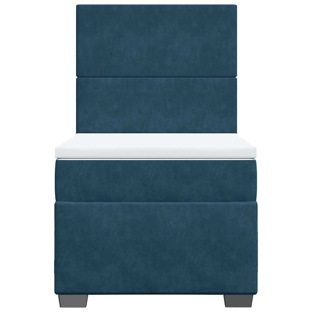 Box spring krevet s madracem plavi 100x200 cm baršunasti