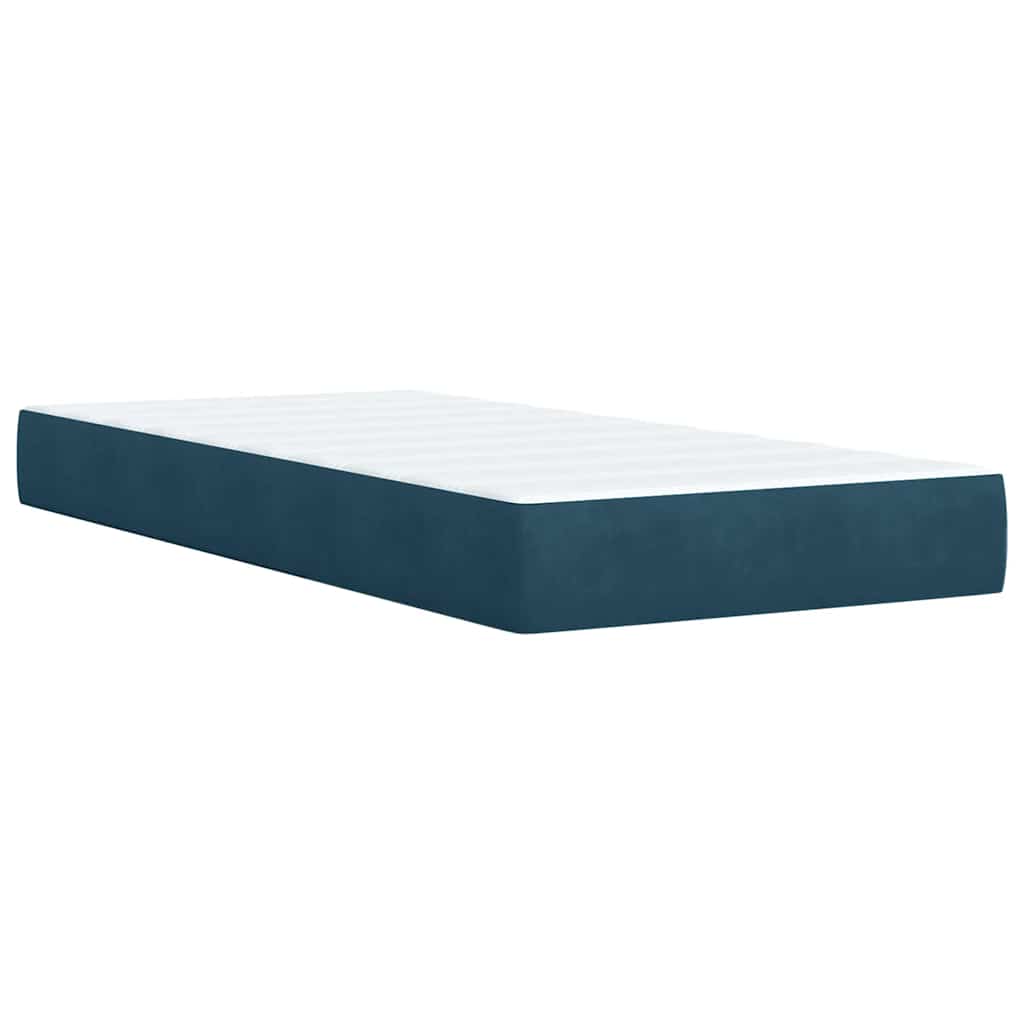 Box spring krevet s madracem plavi 100x200 cm baršunasti
