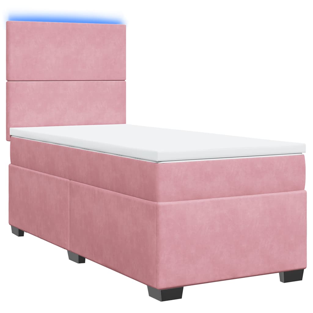 Box spring krevet s madracem ružičasti 100x200 cm baršunasti