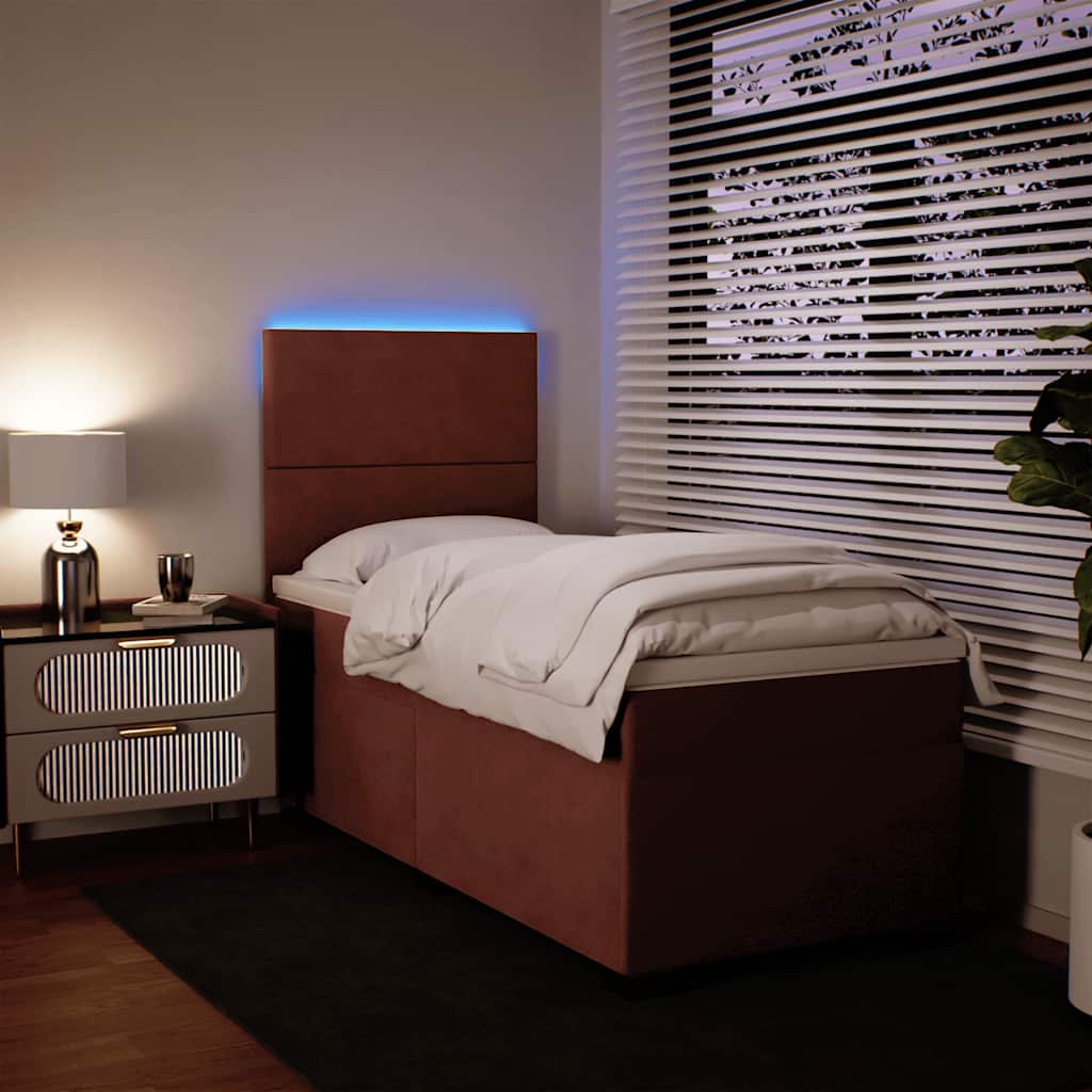 Box spring krevet s madracem ružičasti 100x200 cm baršunasti